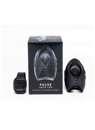 Темно-серый инновационный мужской осциллятор PULSE SOLO LUX с пультом ДУ - Hot Octopuss - в Астрахани купить с доставкой