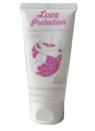 Лубрикант на водной основе с ароматом малины Love Protection Raspberry - 50 мл. - Lola Games - купить с доставкой в Астрахани