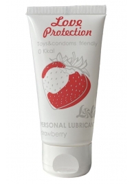 Лубрикант на водной основе с ароматом малины Love Protection Strawberry - 50 мл. - Lola Games - купить с доставкой в Астрахани