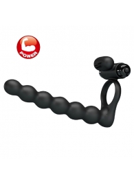 Черная насадка для двойной стимуляции Hercules Penis Sheath III - 15,3 см. - Baile - купить с доставкой в Астрахани