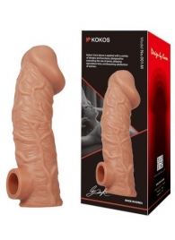 Телесная насадка на фаллос с фиксацией мошонки EXTREME SLEEVE - 15,6 см. - KOKOS - в Астрахани купить с доставкой