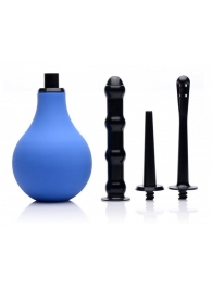 Анальный душ с 3 насадками Premium One-way Valve Anal Douche Set - XR Brands - купить с доставкой в Астрахани