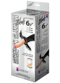 Пояс-трусики с насадкой Glamour - 17 см. - LOVETOY (А-Полимер) - купить с доставкой в Астрахани