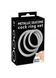 Набор из 3 эрекционных колец под металл Metallic Silicone Cock Ring Set - Orion - в Астрахани купить с доставкой