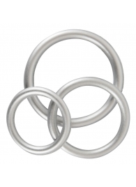 Набор из 3 эрекционных колец под металл Metallic Silicone Cock Ring Set - Orion - в Астрахани купить с доставкой