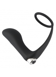 Черное эрекционное кольцо с анальной вибропробкой Vibrating Ring   Plug - Orion - в Астрахани купить с доставкой