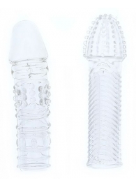Комплект из 2 прозрачных насадок на пенис PENIS EXTENDER PACK - Dream Toys - в Астрахани купить с доставкой