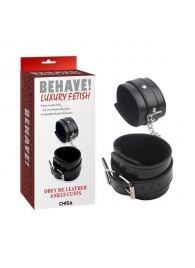 Черные оковы на ноги Obey Me Leather Ankle Cuffs - Chisa - купить с доставкой в Астрахани