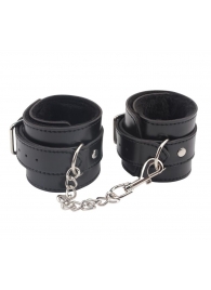 Черные оковы на ноги Obey Me Leather Ankle Cuffs - Chisa - купить с доставкой в Астрахани