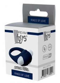 Гладкое синее эрекционное виброкольцо STIMU RING - Dream Toys - в Астрахани купить с доставкой