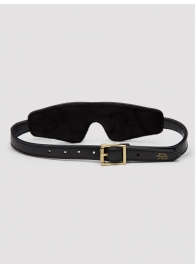 Черная плотная маска на глаза Bound to You Faux Leather Blindfold - Fifty Shades of Grey - купить с доставкой в Астрахани