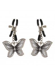Зажимы на соски с бабочками Butterfly Nipple Clamps - Pipedream - купить с доставкой в Астрахани