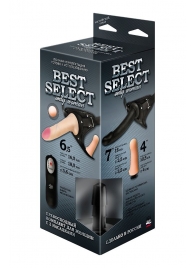 Черный женский пояс BEST SELECT с 3 насадками и вибрацией - LOVETOY (А-Полимер) - купить с доставкой в Астрахани