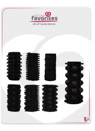 Набор из 7 черных насадок PENIS SLEEVES SET - Dream Toys - в Астрахани купить с доставкой