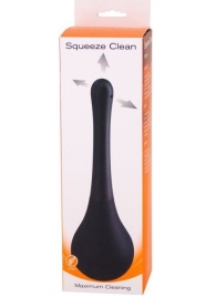 Черный анальный душ SQUEEZE CLEAN с закругленным наконечником - Seven Creations - купить с доставкой в Астрахани