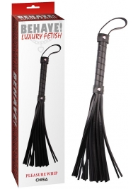 Черная многохвостая плеть Pleasure Whip - 46 см. - Chisa - купить с доставкой в Астрахани