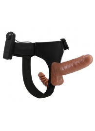 Страпон с вагинальной пробкой и вибрацией Ultra Passionate Harness - 16 см. - Baile - купить с доставкой в Астрахани