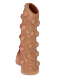Телесная насадка с бугорками и открытой головкой Nude Sleeve L - 14 см. - KOKOS - в Астрахани купить с доставкой