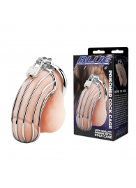 Металлическая клетка Prisoner Cock Сage с замком - BlueLine - купить с доставкой в Астрахани
