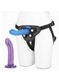 Страпон унисекс Beginners Strap-On с 2 насадками - 15 и 13 см. - Lux Fetish - купить с доставкой в Астрахани