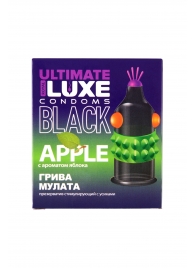 Черный стимулирующий презерватив  Грива мулата  с ароматом яблока - 1 шт. - Luxe - купить с доставкой в Астрахани