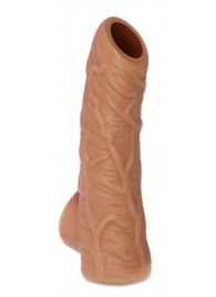 Телесная открытая насадка-реалистик с подхватом мошонки Nude Sleeve S - 10 см. - KOKOS - в Астрахани купить с доставкой