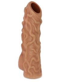 Телесная насадка с венками и открытой головкой Nude Sleeve S - 10 см. - KOKOS - в Астрахани купить с доставкой