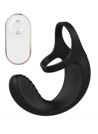 Черный анальный стимулятор с эрекционными кольцами Remote Couple Teaser - Dream Toys - в Астрахани купить с доставкой