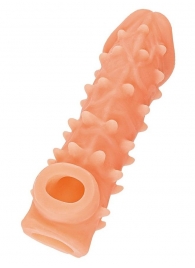 Телесная закрытая насадка с пупырышками Cock Sleeve Size L - 17,6 см. - KOKOS - в Астрахани купить с доставкой