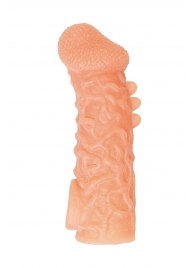 Телесная закрытая насадка с шершавой головкой Cock Sleeve Size M - 15,6 см. - KOKOS - в Астрахани купить с доставкой