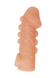 Телесная закрытая насадка с шишечками Cock Sleeve Size M - 15,6 см. - KOKOS - в Астрахани купить с доставкой