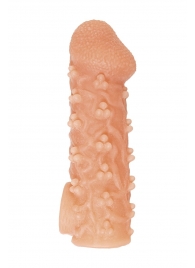 Телесная закрытая насадка с пучками шишечек Cock Sleeve Size M - 15,6 см. - KOKOS - в Астрахани купить с доставкой