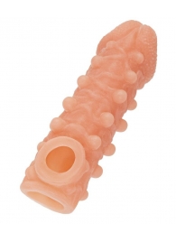 Телесная закрытая насадка с шариками Cock Sleeve Size S - 13,8 см. - KOKOS - в Астрахани купить с доставкой