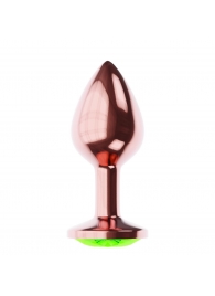 Пробка цвета розового золота с лаймовым кристаллом Diamond Emerald Shine S - 7,2 см. - Lola Games - купить с доставкой в Астрахани