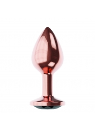 Пробка цвета розового золота с черным кристаллом Diamond Jet Shine L - 8,3 см. - Lola Games - купить с доставкой в Астрахани