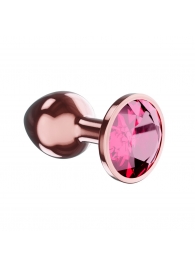 Пробка цвета розового золота с малиновым кристаллом Diamond Ruby Shine L - 8,3 см. - Lola Games - купить с доставкой в Астрахани
