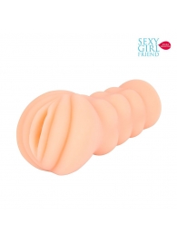 Телесный мастурбатор-вагина с комплектом эрекционных колец - Bior toys - в Астрахани купить с доставкой