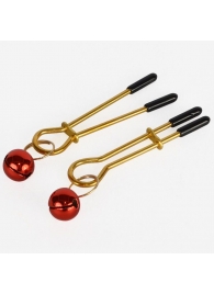 Золотистые зажимы с колокольчиками Gold - Sitabella - купить с доставкой в Астрахани