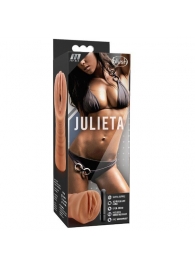 Мастурбатор-вагина цвета карамели Julieta с вибрацией - Blush Novelties - в Астрахани купить с доставкой