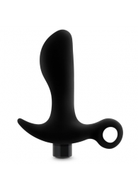 Черный анальный вибратор Silicone Vibrating Prostate Massager 01 - 10,8 см. - Blush Novelties - в Астрахани купить с доставкой