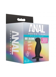 Черный анальный вибромассажёр Silicone Vibrating Prostate Massager 02 - 10,8 см. - Blush Novelties - в Астрахани купить с доставкой