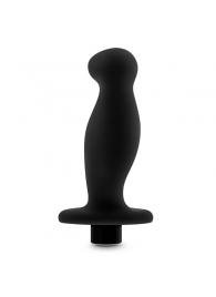 Черный анальный вибромассажёр Silicone Vibrating Prostate Massager 02 - 10,8 см. - Blush Novelties - в Астрахани купить с доставкой