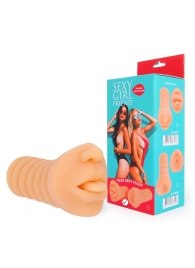 Телесный мастурбатор-ротик с высунутым язычком - Bior toys - в Астрахани купить с доставкой