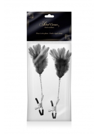 Зажимы для сосков с черными перьями Sweet Caress Feather Nipple Clumps - Sweet Caress - купить с доставкой в Астрахани