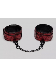 Красно-черные оковы Reversible Faux Leather Ankle Cuffs - Fifty Shades of Grey - купить с доставкой в Астрахани