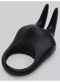 Черное эрекционное виброкольцо Sensation Rechargeable Vibrating Rabbit Love Ring - Fifty Shades of Grey - в Астрахани купить с доставкой