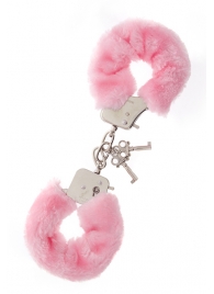 Металлические наручники с розовой меховой опушкой METAL HANDCUFF WITH PLUSH PINK - Dream Toys - купить с доставкой в Астрахани