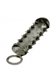 Дымчатая стимулирующая насадка с закрытой головкой SAMURAI PENIS SLEEVE BLACK - 14,5 см. - NMC - в Астрахани купить с доставкой
