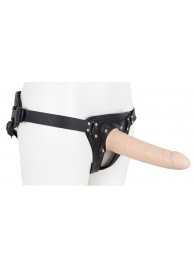 Пустотелый страпон Harness CLASSIC с бандажом - 19,5 см. - LOVETOY (А-Полимер) - купить с доставкой в Астрахани