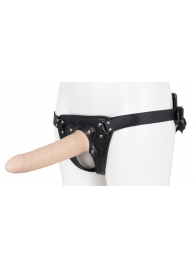 Пустотелый страпон Harness CLASSIC с бандажом - 19,5 см. - LOVETOY (А-Полимер) - купить с доставкой в Астрахани